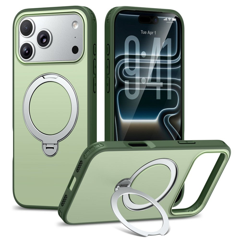 iPhone 18 Pro Max / 17 Pro Max EIDERWOOD Hybrid Plastic Case w. Rotating Kickstand - MagSafe Compatible - Green
