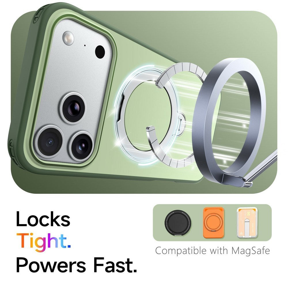 iPhone 18 Pro Max / 17 Pro Max EIDERWOOD Hybrid Plastic Case w. Rotating Kickstand - MagSafe Compatible - Green