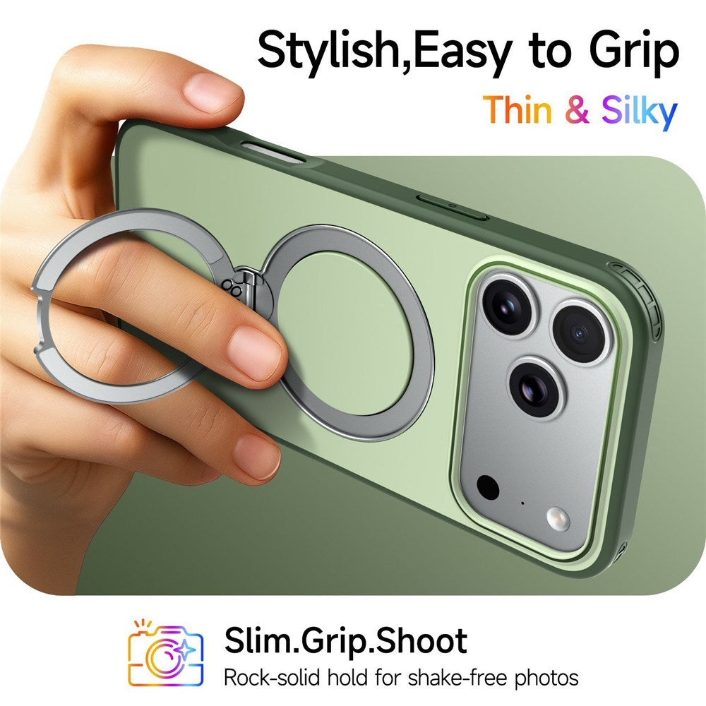 iPhone 18 Pro Max / 17 Pro Max EIDERWOOD Hybrid Plastic Case w. Rotating Kickstand - MagSafe Compatible - Green