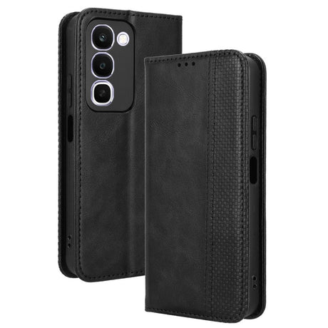 Realme C100 EIDERWOOD Faux Leather Flip Case with Card Holder & Stand Function - Black