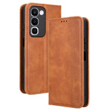 Realme C100 EIDERWOOD Faux Leather Flip Case with Card Holder & Stand Function - Brown