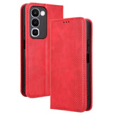 Realme C100 EIDERWOOD Faux Leather Flip Case with Card Holder & Stand Function - Red