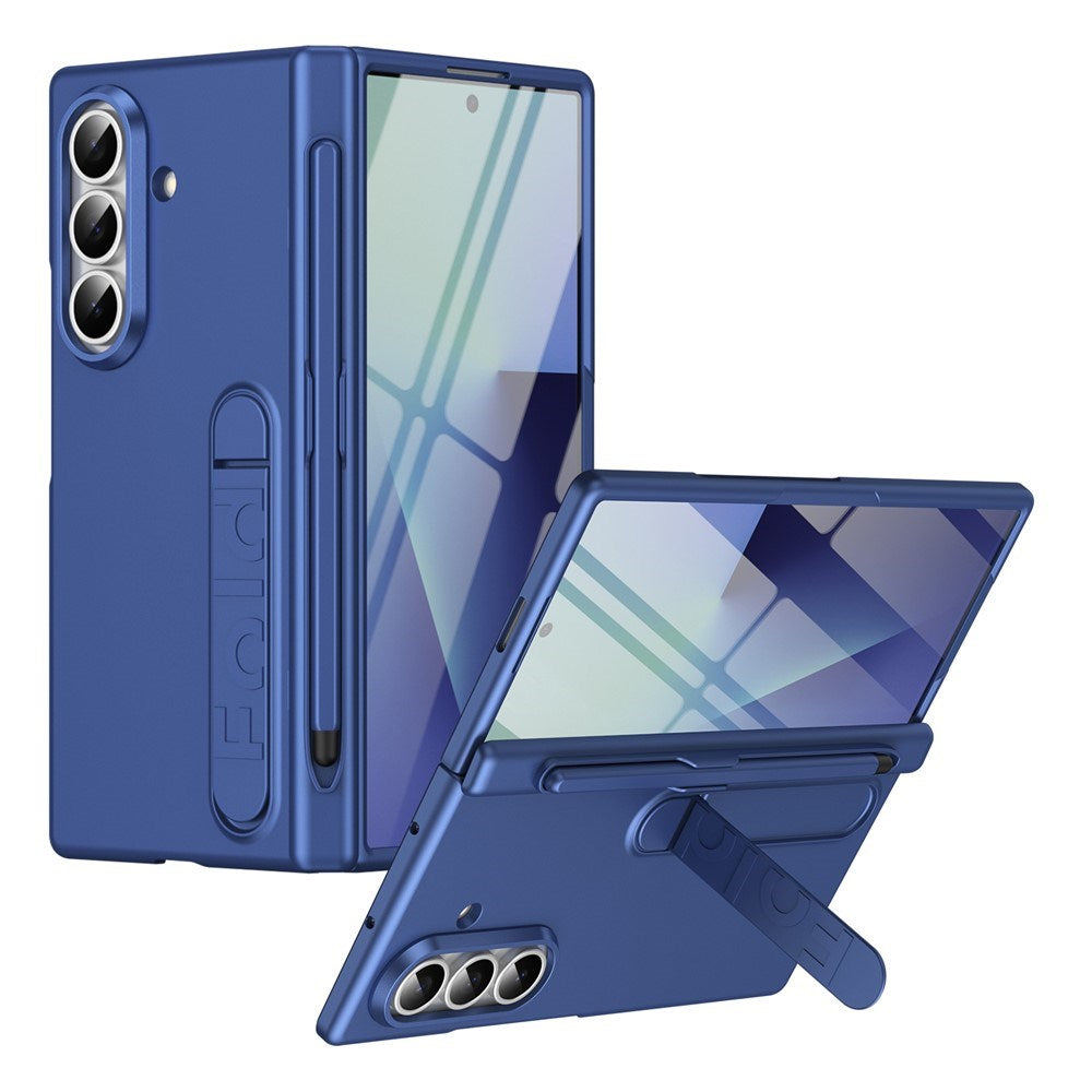 Samsung Galaxy Z Fold8 Hard Plastic Case with Screen Protector & Kickstand - Dark Blue
