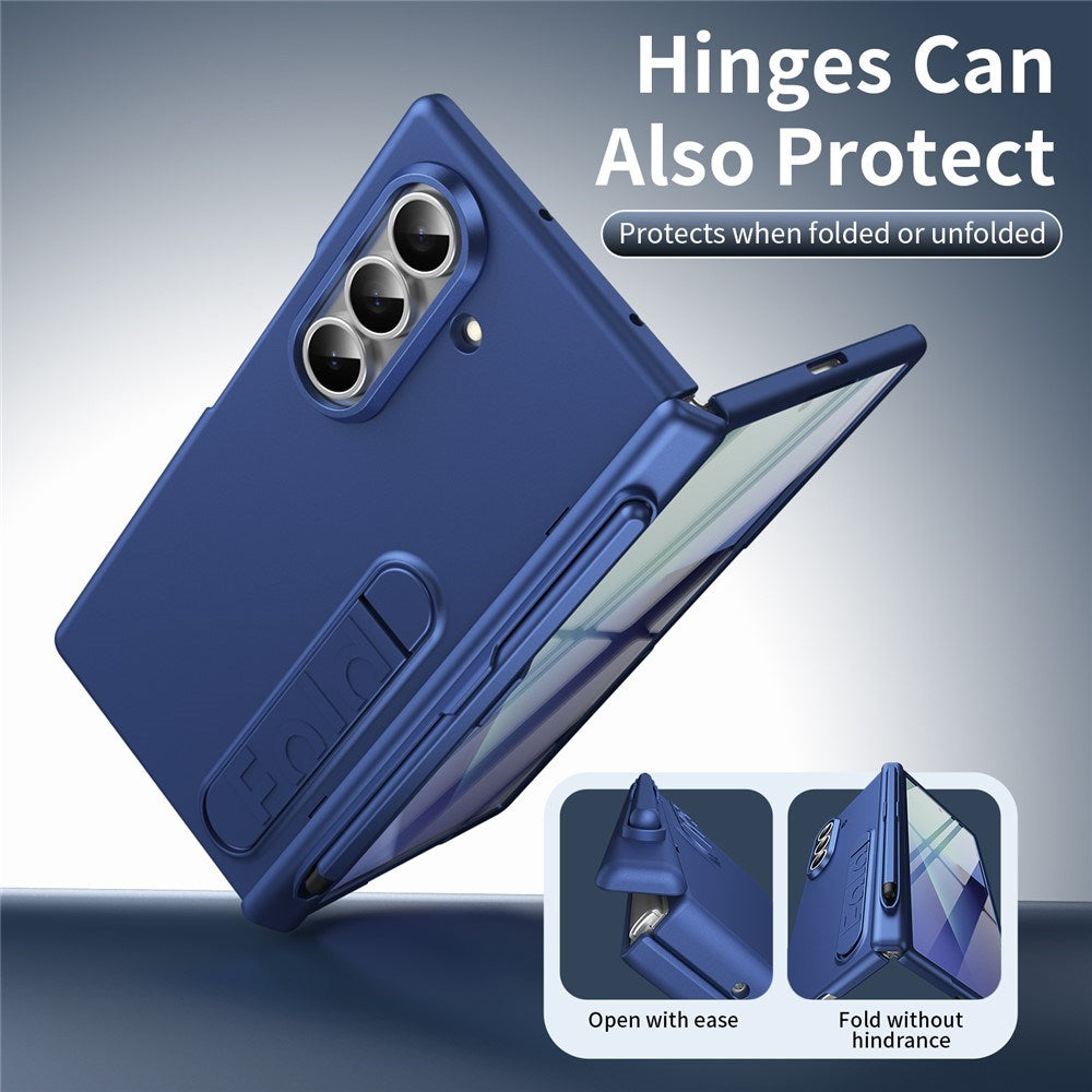 Samsung Galaxy Z Fold8 Hard Plastic Case with Screen Protector & Kickstand - Dark Blue