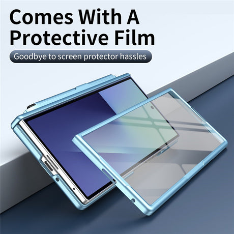Samsung Galaxy Z Fold8 Ultra Hard Plastic Case with Screen Protector & Kickstand - Light Blue