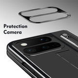 Google Pixel 11 Pro Fold EIDERWOOD Faux Leather Case with Tempered Glass - Black