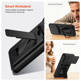 Samsung Galaxy A27 EIDERWOOD Hybrid Tough Case with Card Holder & Cam Slider - Black