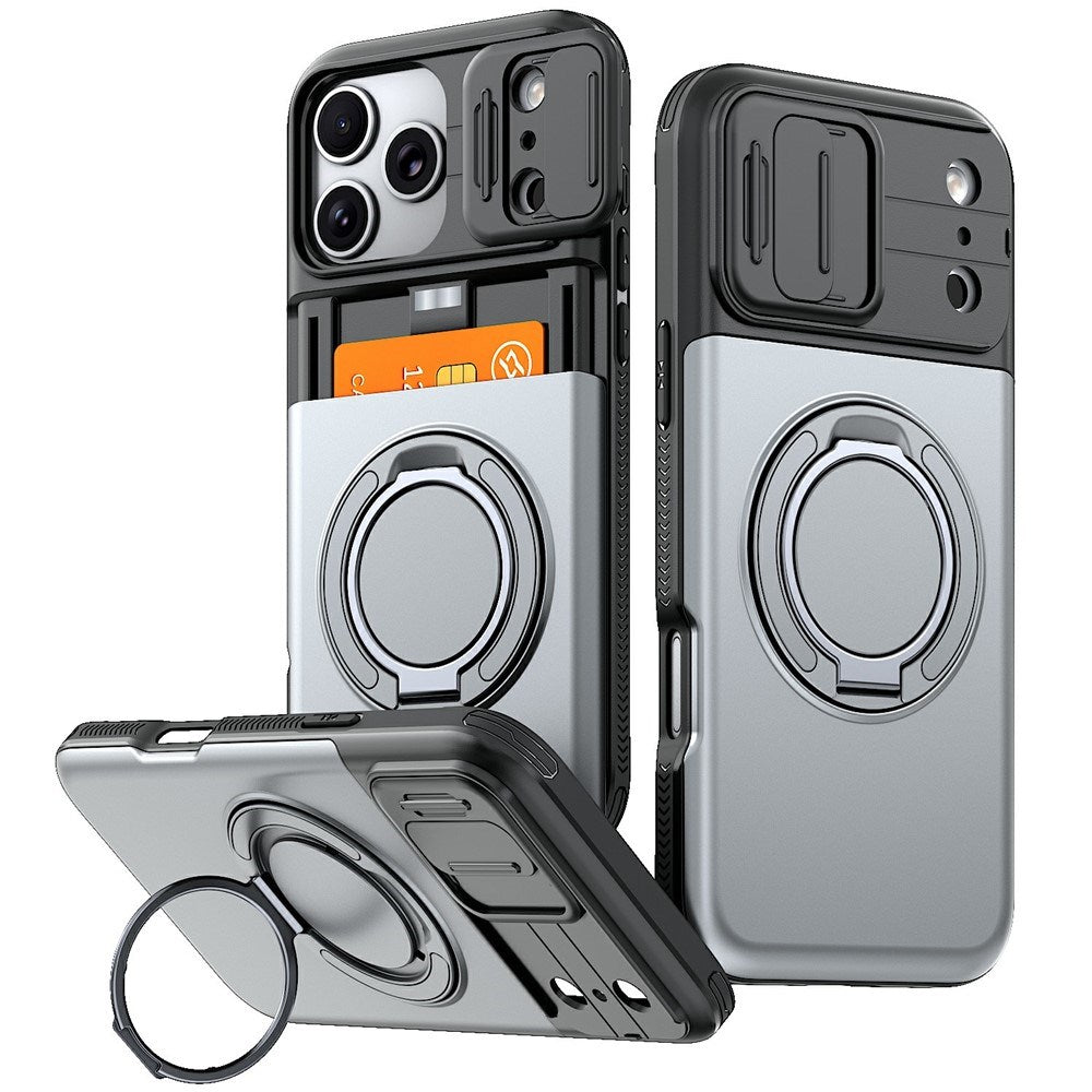 iPhone 18 Pro / 17 Pro EIDERWOOD Hybrid Tough Case with Card Holder & Cam Slider - MagSafe Compatible - Grey