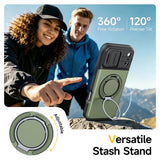 iPhone 18 Pro / 17 Pro EIDERWOOD Hybrid Tough Case with Card Holder & Cam Slider - MagSafe Compatible - Green