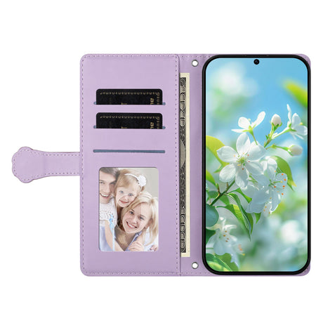 iPhone 14 / 13 Flipcase with 3D Cat Ears - Card Holder & Stand Function - Purple