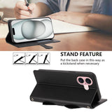 iPhone 16 Flipcase with 3D Cat Ears - Card Holder & Stand Function - Black