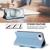 iPhone 17e / 16e Flipcase with 3D Cat Ears - Card Holder & Stand Function - Blue