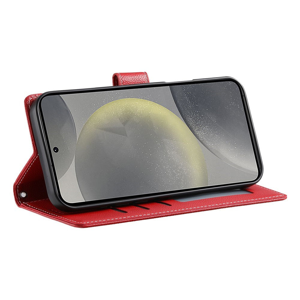 Samsung Galaxy S26 FE EIDERWOOD Flip Case with Card Holder and Strop - Red