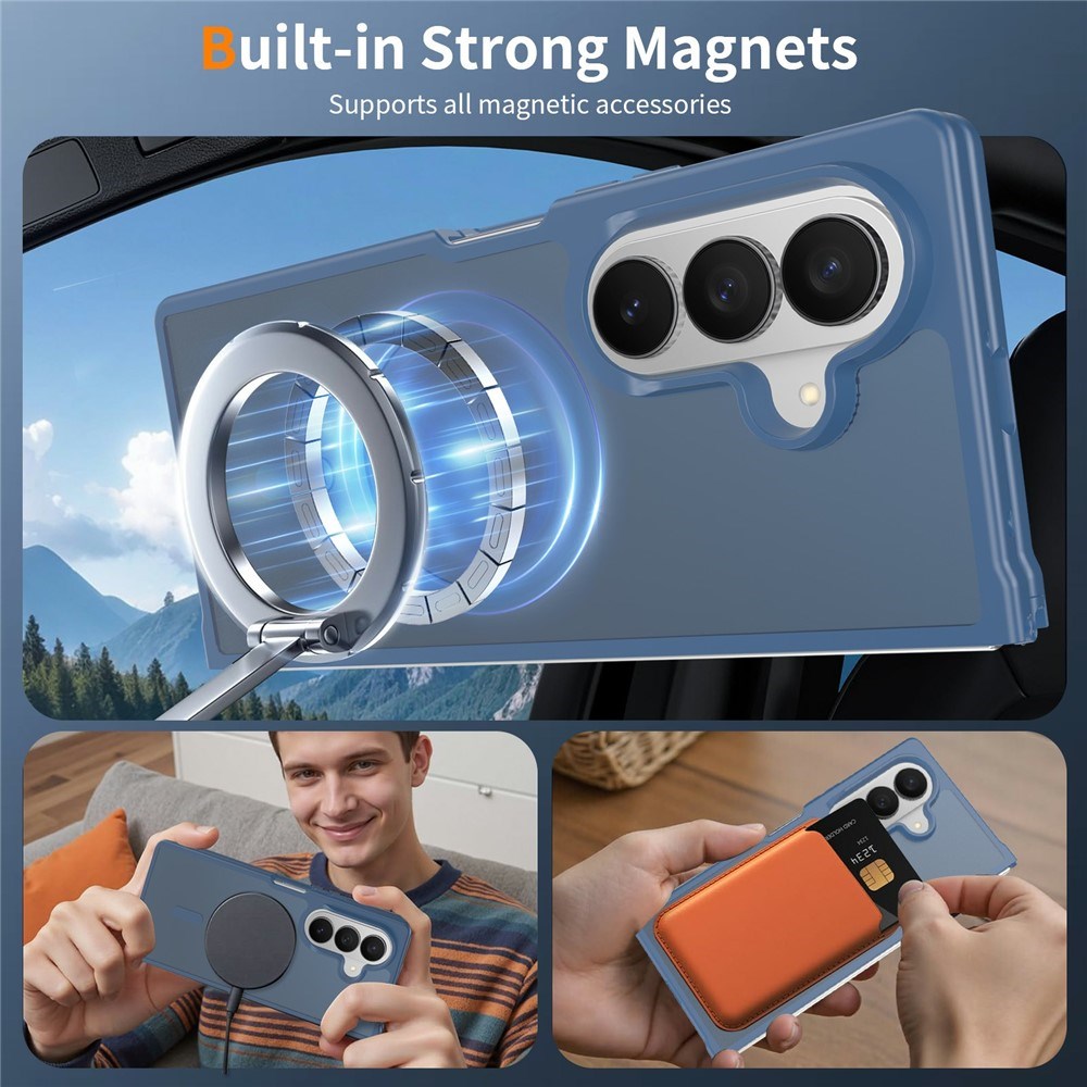 Samsung Galaxy Z Fold8 Matte Flexible Plastic Case - MagSafe Compatible - Blue