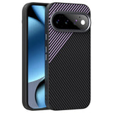 Google Pixel 11 ABEEL Hybrid Case with Carbon Fiber Texture - Black / Purple