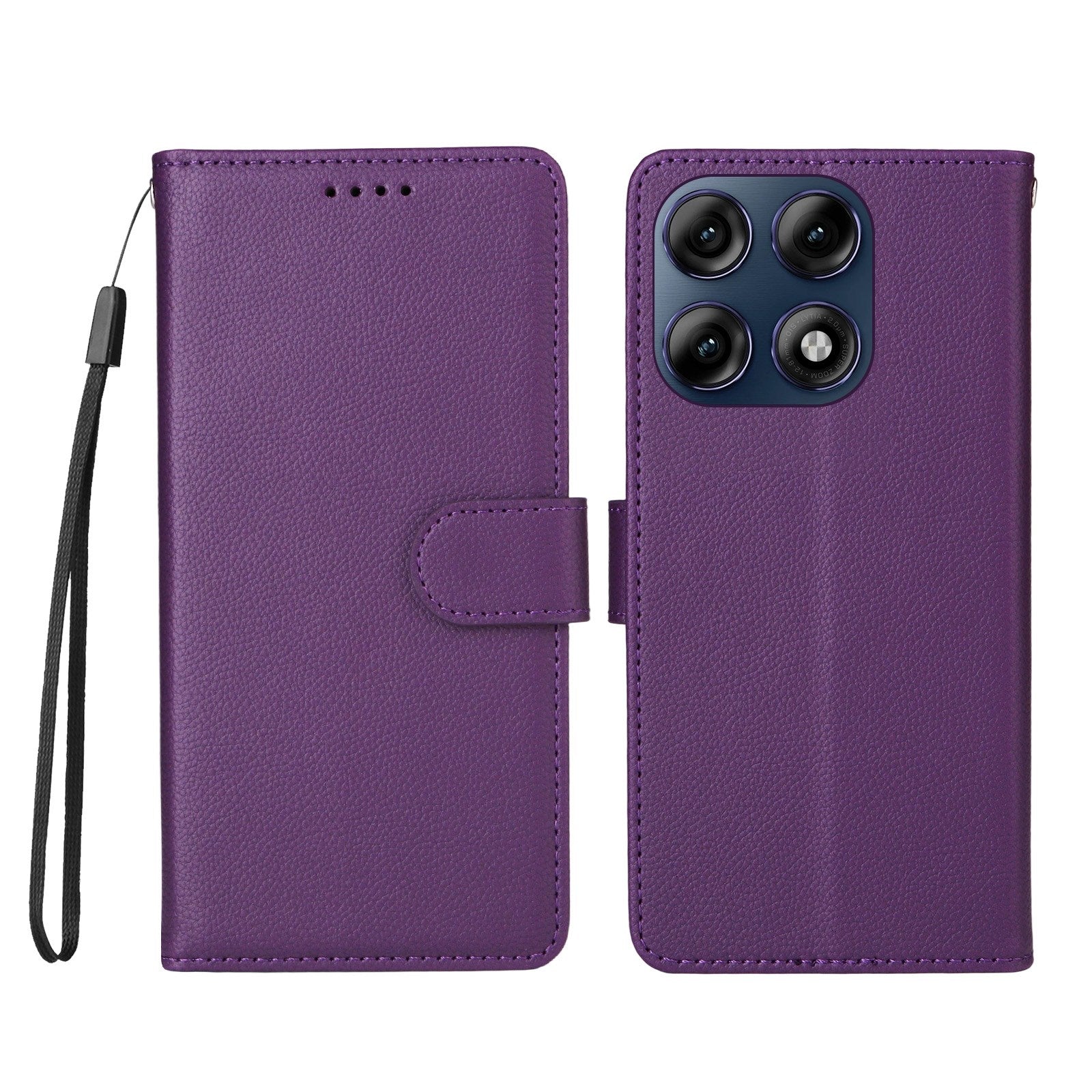 Motorola Edge 70 Pro EIDERWOOD Faux Leather Flip Case with Strap - Purple