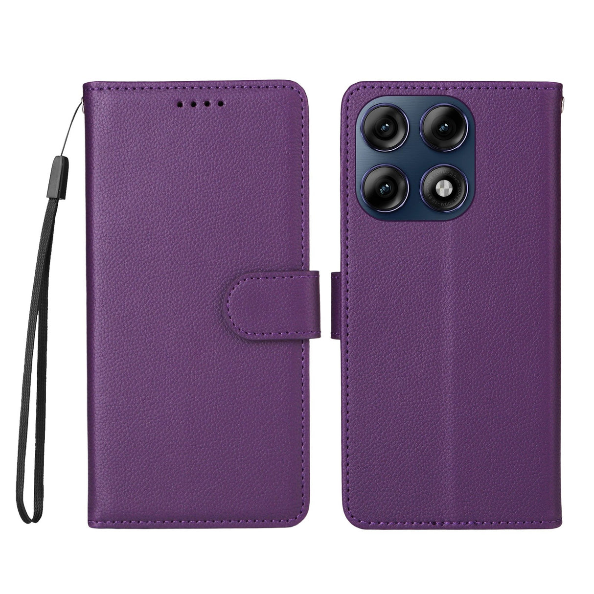 Motorola Edge 70 Pro EIDERWOOD Faux Leather Flip Case with Strap - Purple