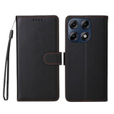 Motorola Edge 70 Pro EIDERWOOD Faux Leather Flip Case with Strap - Black