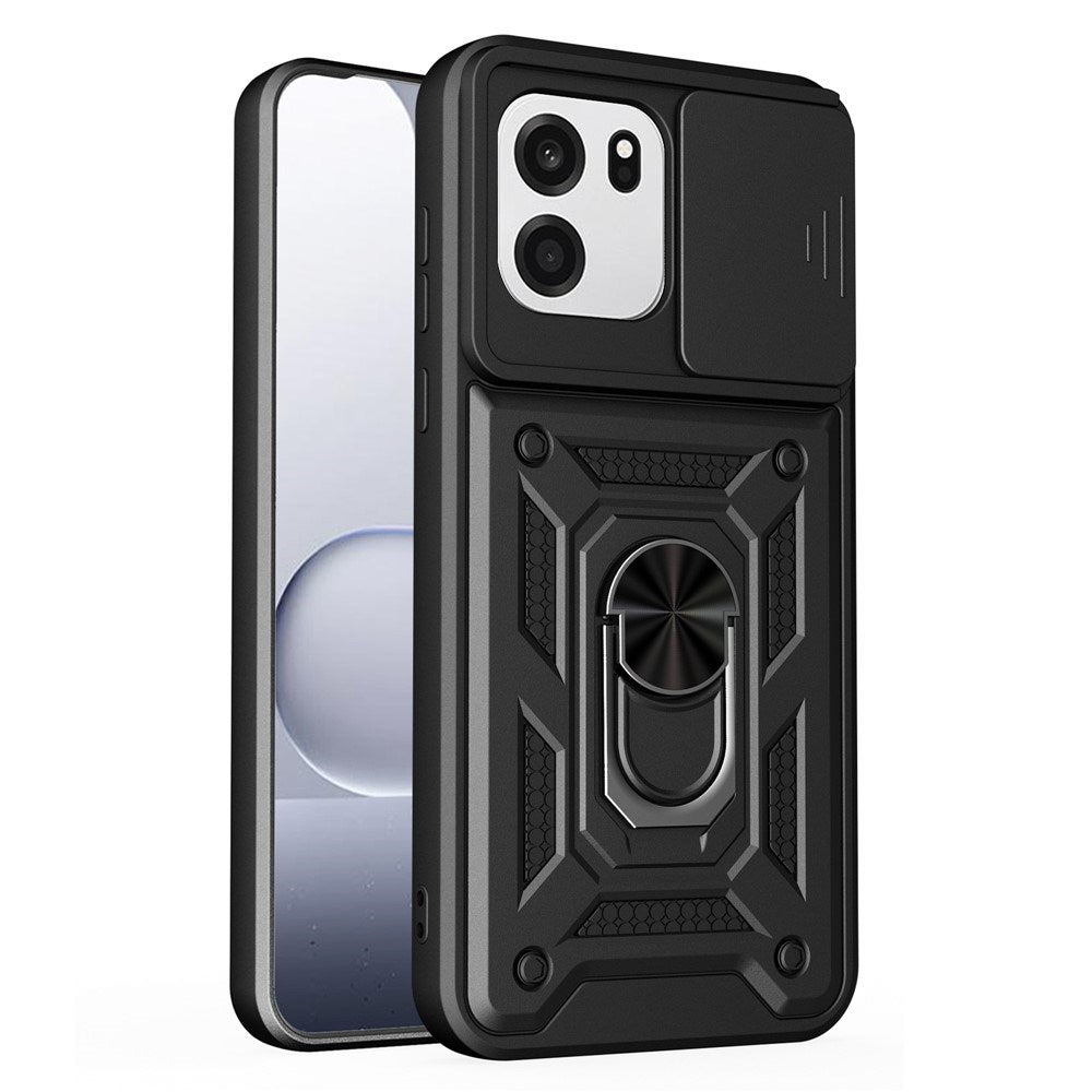 OnePlus Nord CE6 EIDERWOOD Hybrid Tough Case with Kickstand & Cam Slider - Black