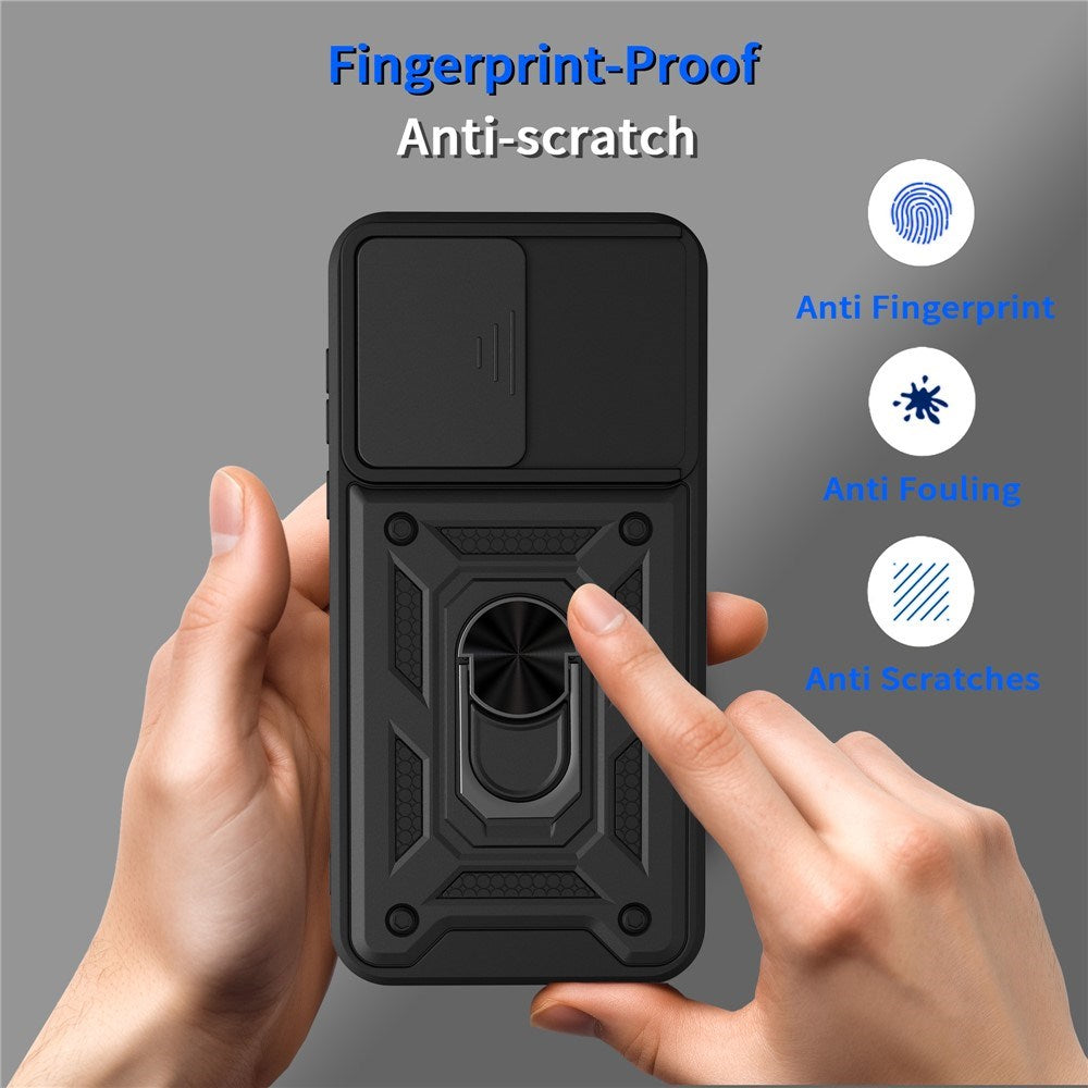 OnePlus Nord CE6 EIDERWOOD Hybrid Tough Case with Kickstand & Cam Slider - Black