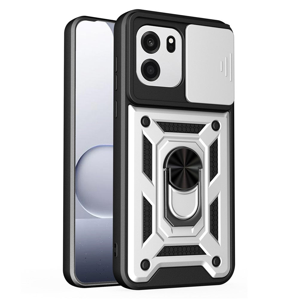 OnePlus Nord CE6 EIDERWOOD Hybrid Tough Case with Kickstand & Cam Slider - Silver