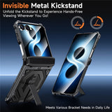 Samsung Galaxy Z Flip8 / Flip7 EIDERWOOD Tough Case with Built-in Kickstand - MagSafe Compatible - Black