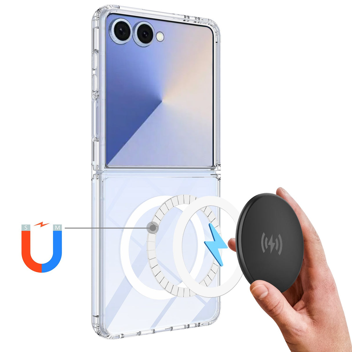 Samsung Galaxy Z Flip8 EIDERWOOD Hybrid Plastic Case - MagSafe Compatible - Transparent