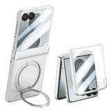 Samsung Galaxy Z Flip8 EIDERWOOD Case - Built-in Screen Protection & Stand Function - Silver