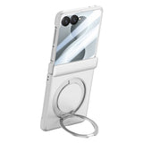 Samsung Galaxy Z Flip8 EIDERWOOD Case - Built-in Screen Protection & Stand Function - Silver