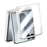 Samsung Galaxy Z Flip8 EIDERWOOD Case - Built-in Screen Protection & Stand Function - Silver