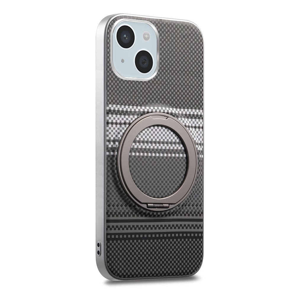 iPhone 14 / 13 EIDERWOOD Hybrid Plastic Gradient Case with Rotating Kickstand - MagSafe Compatible - Black