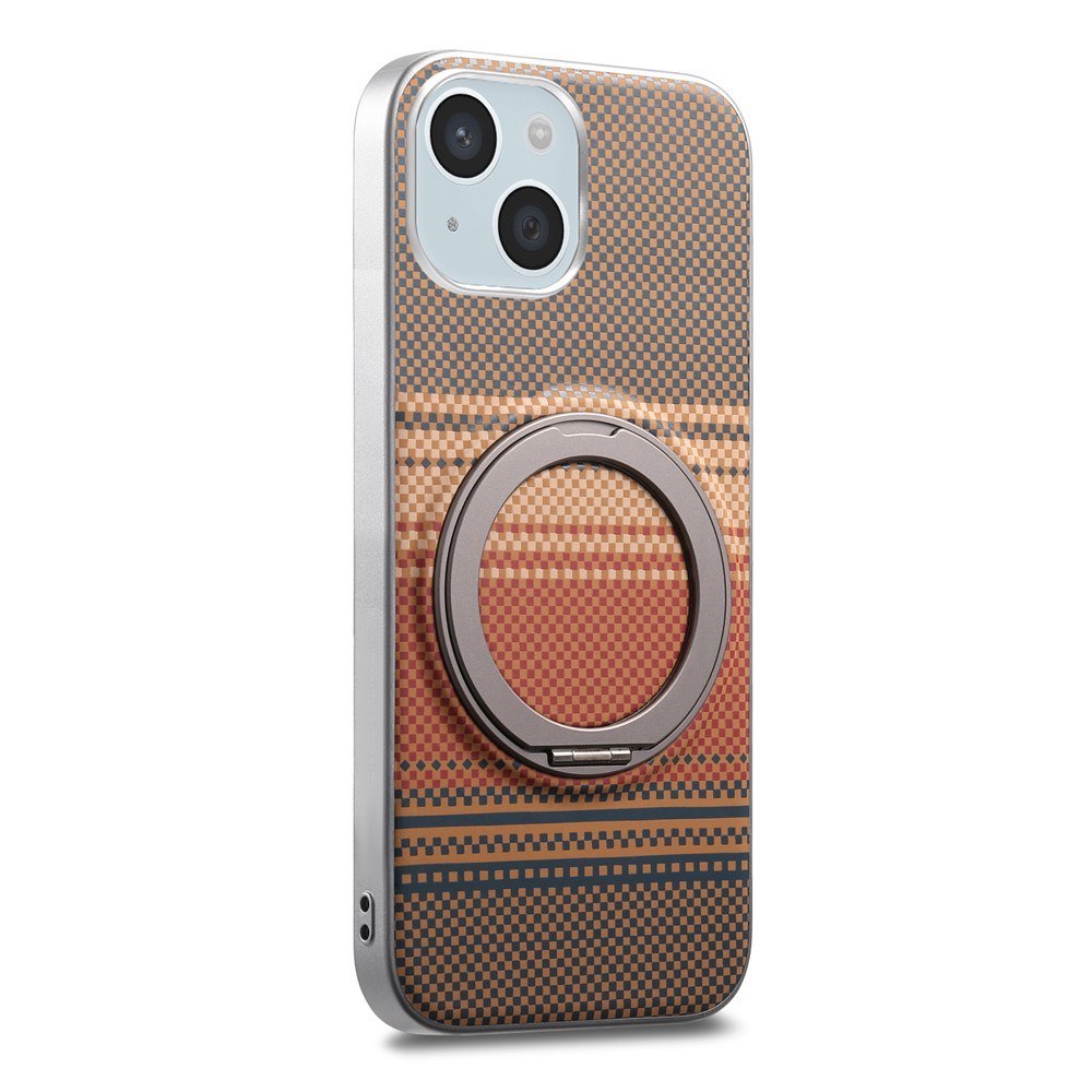iPhone 14 / 13 EIDERWOOD Hybrid Plastic Gradient Case with Rotating Kickstand - MagSafe Compatible - Brown
