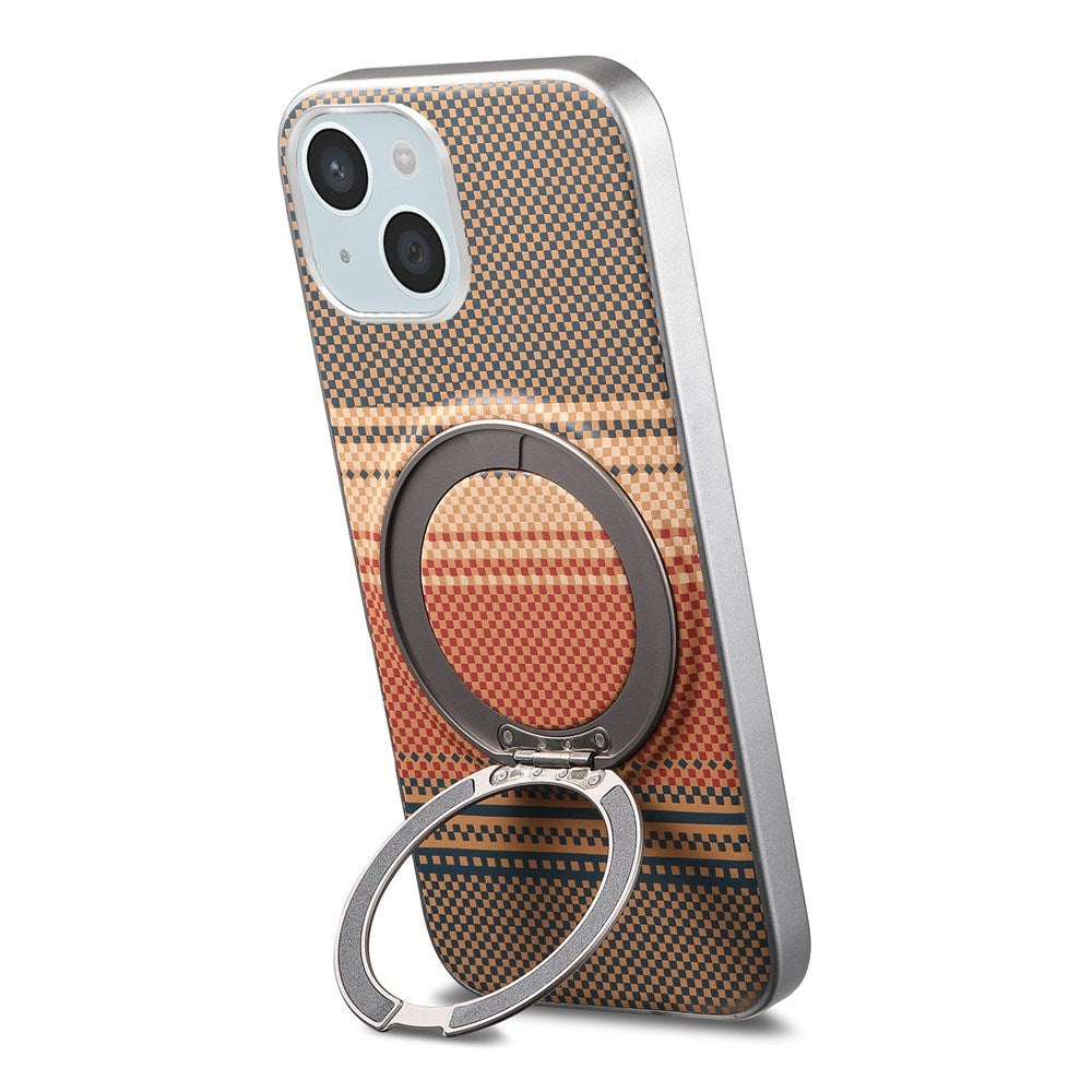 iPhone 14 / 13 EIDERWOOD Hybrid Plastic Gradient Case with Rotating Kickstand - MagSafe Compatible - Brown