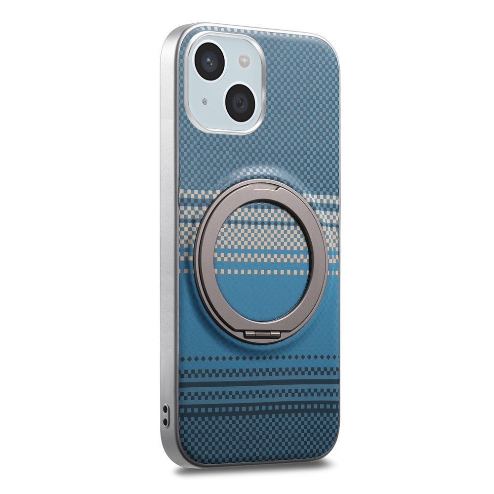 iPhone 14 / 13 EIDERWOOD Hybrid Plastic Gradient Case with Rotating Kickstand - MagSafe Compatible - Blue