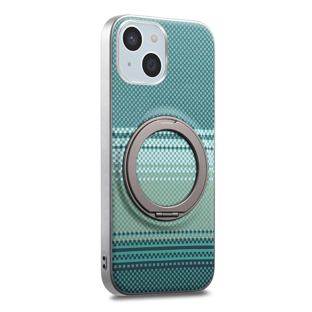 iPhone 14 / 13 EIDERWOOD Hybrid Plastic Gradient Case with Rotating Kickstand - MagSafe Compatible - Green