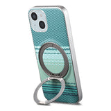 iPhone 14 / 13 EIDERWOOD Hybrid Plastic Gradient Case with Rotating Kickstand - MagSafe Compatible - Green