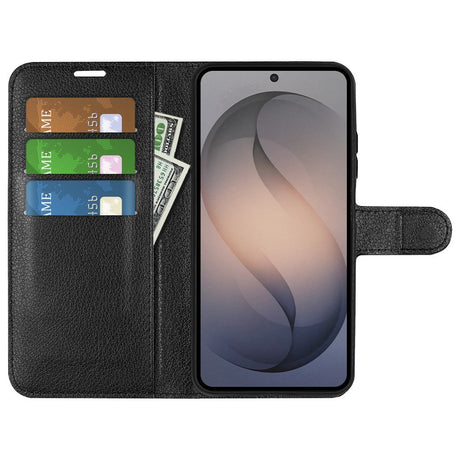 Samsung Galaxy S26 FE EIDERWOOD Flip Case with Card Holder & Stand Function - Black
