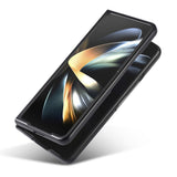 Samsung Galaxy Z Fold8 Ultra LC.IMEEKE Faux Leather Case with Carbon Fiber - Black
