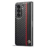 Samsung Galaxy Z Fold8 Ultra LC.IMEEKE Faux Leather Case with Carbon Fiber - Black