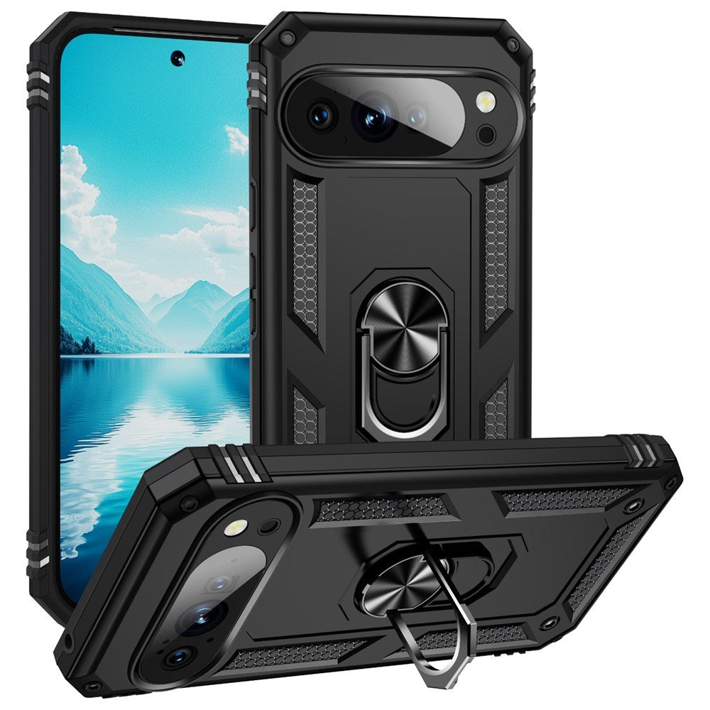 Google Pixel 11 / 11 Pro EIDERWOOD Tough Case with 360 Rotatable Kickstand - Black