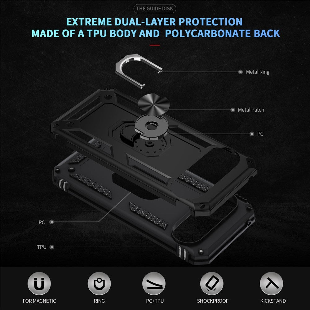 Google Pixel 11 / 11 Pro EIDERWOOD Tough Case with 360 Rotatable Kickstand - Black