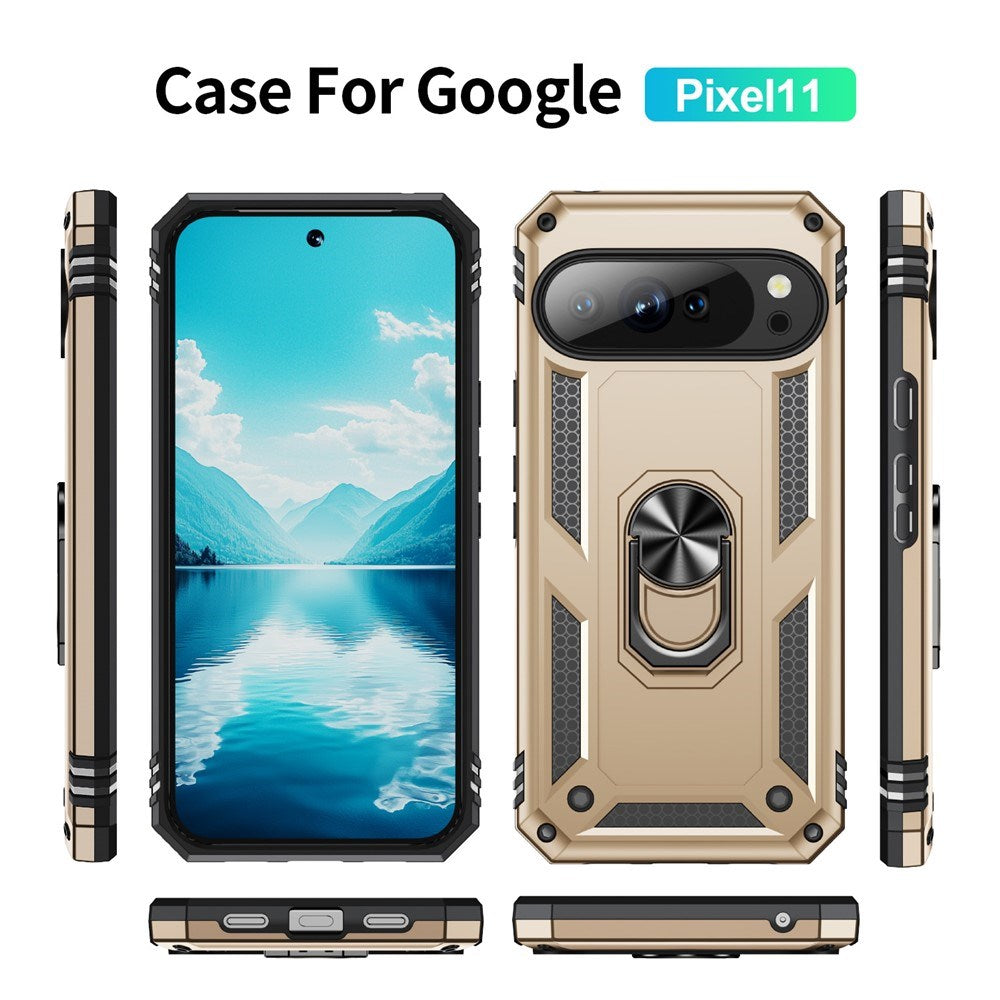 Google Pixel 11 / 11 Pro EIDERWOOD Tough Case with 360 Rotatable Kickstand - Gold