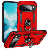 Google Pixel 11 Pro XL EIDERWOOD Tough Case with 360 Rotatable Kickstand - Red