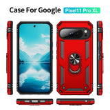Google Pixel 11 Pro XL EIDERWOOD Tough Case with 360 Rotatable Kickstand - Red