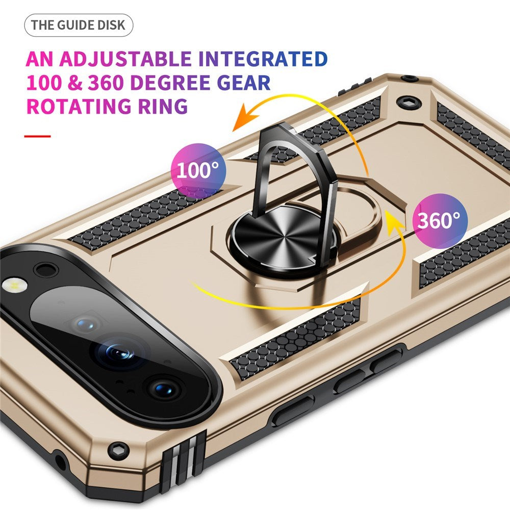 Google Pixel 11 Pro XL EIDERWOOD Tough Case with 360 Rotatable Kickstand - Gold