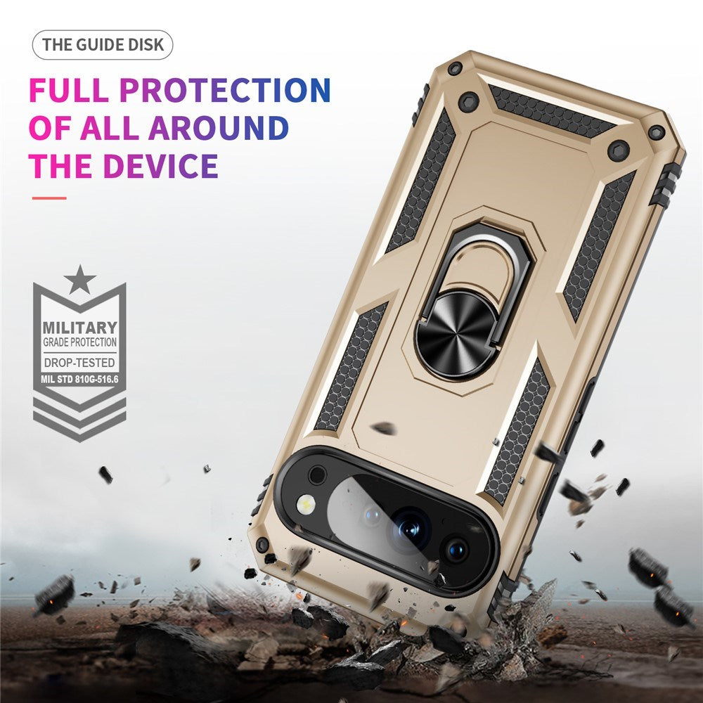 Google Pixel 11 Pro XL EIDERWOOD Tough Case with 360 Rotatable Kickstand - Gold