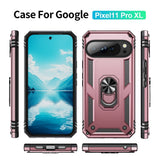 Google Pixel 11 Pro XL EIDERWOOD Tough Case with 360 Rotatable Kickstand - Rose Gold