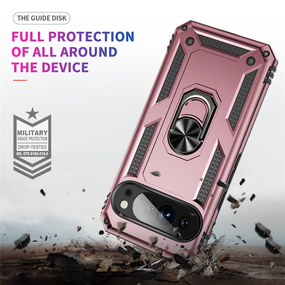 Google Pixel 11 Pro XL EIDERWOOD Tough Case with 360 Rotatable Kickstand - Rose Gold