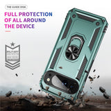 Google Pixel 11 Pro XL EIDERWOOD Tough Case with 360 Rotatable Kickstand - Turquoise