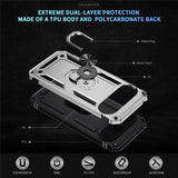 Google Pixel 11 Pro XL EIDERWOOD Tough Case with 360 Rotatable Kickstand - Silver